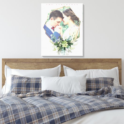 Cute floral wreatfoto lijst canvas afdruk (Insitu (Slaapkamer))