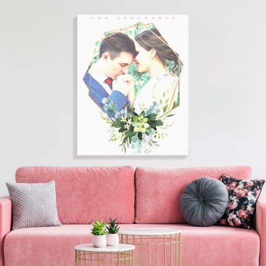 Cute floral wreatfoto lijst canvas afdruk (Insitu (Woonkamer))