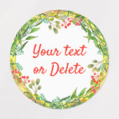 Cute floral wreed girlie patroon set labels (Design 2)