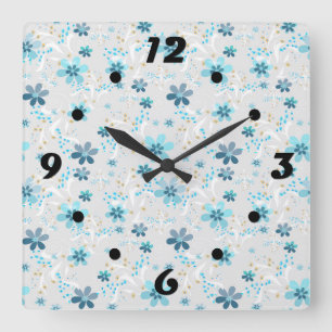 Cute florale patroon, bloemen, bloempatroon vierkante klok