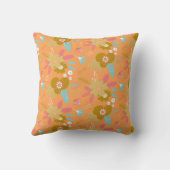 Cute  florale tangerine kussen (Achterkant)
