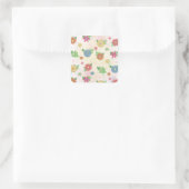 Cute florale waterverf patroon vierkante sticker (Tas)