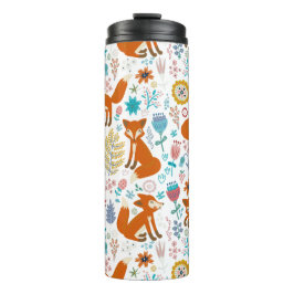 Cute flores en bloespatroon thermosbeker