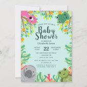 Cute Florida Animals Baby shower Invitation Kaart (Voorkant)