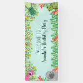 Cute Florida Animals Wild One Kids Birthday Spandoek (Verticaal)