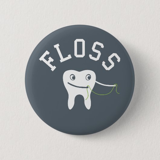 Cute Floss Tooth Ronde Button 5,7 Cm (Voorkant)
