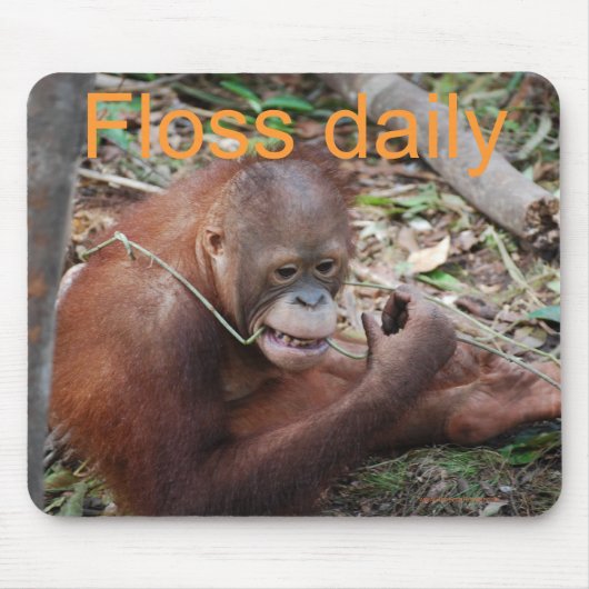 Cute Floss Your Teeth Animal Muismat (Voorkant)