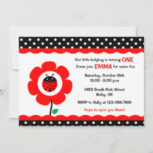 Cute Flower and Ladybird polka dots verjaardagsfee Kaart