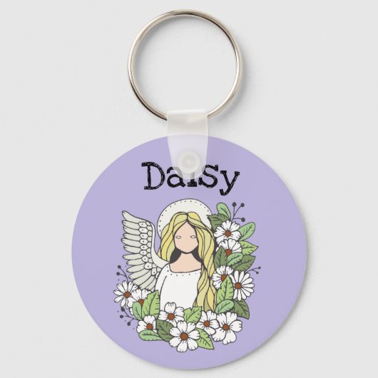 Cute Flower Angel-Sleutelhanger Sleutelhanger (Voorkant)