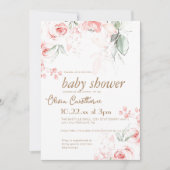 Cute Flower Baby Shower Feest Moderne Baby Shower  Kaart (Voorkant)