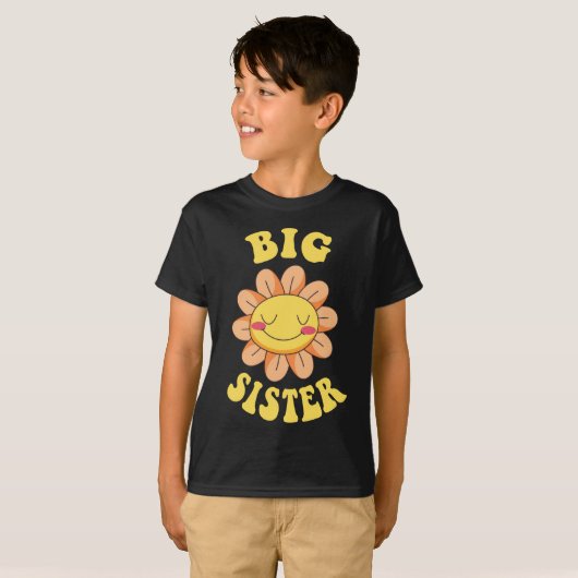 Cute Flower Big Sister T-shirt (Voorkant volledig)