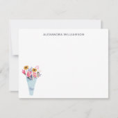 Cute Flower Bouquet Personalized Stationery Notitiekaartje (Voorkant)