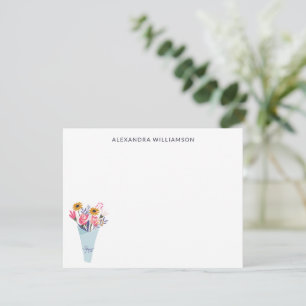 Cute Flower Bouquet Personalized Stationery Notitiekaartje