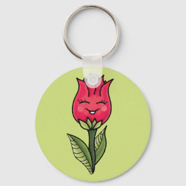 Cute Flower Character Girly Sleutelhanger