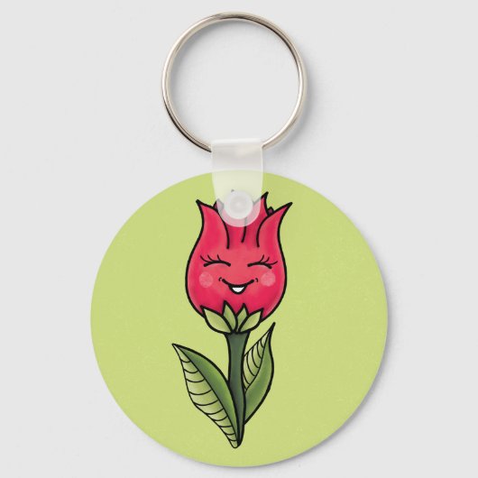Cute Flower Character Girly Sleutelhanger (Voorkant)