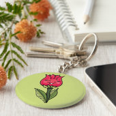 Cute Flower Character Girly Sleutelhanger (Zijkant)