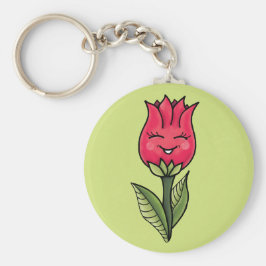 Cute Flower Character Girly Sleutelhanger