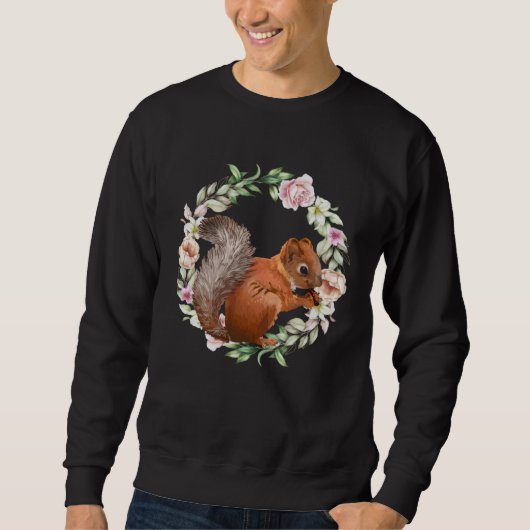 Cute Flower Circle And Squirrel  Animal & Nature Trui (Voorkant)