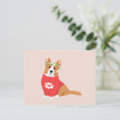 Cute Flower Crown Welsh Cardigan Corgi Briefkaart (Staand voorkant)