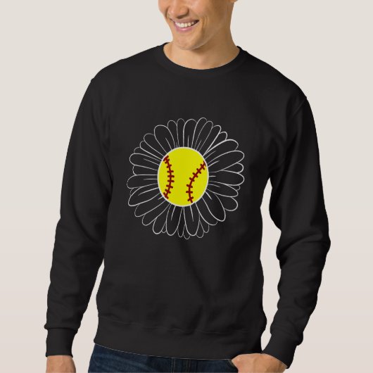 Cute Flower Daisy Softball mama Trui (Voorkant)
