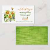 Cute Flower Design House Cleaning Services Visitekaartje (Voorkant / Achterkant)