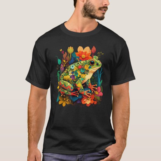 Cute Flower Frog on summer Floral Frog 3 T-shirt (Voorkant)