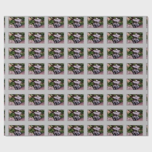 Cute Flower Garden Frog Natuur Pattern Cadeaupapier (Vlak)