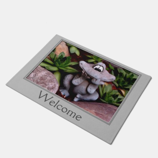 Cute Flower Garden Frog Welkom Deurmat (Schuin)