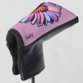 Cute Flower Paars Pink Blue Boho Daisy Bisexual Golfheadcover (3/4 voorkant)