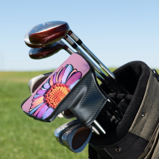 Cute Flower Paars Pink Blue Boho Daisy Bisexual Golfheadcover (Insitu)