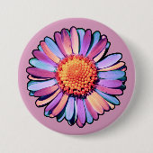 Cute Flower Paars Pink Blue Boho Daisy Bisexual Ronde Button 7,6 Cm (Voorkant)