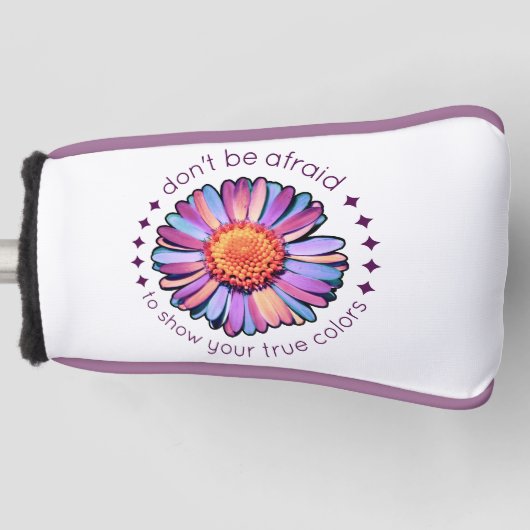 Cute Flower Paars Pink Blue Daisy Womens Bisexual Golfheadcover (Voorkant)