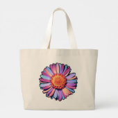 Cute Flower Paars Pink Blue Daisy Womens Bisexual Grote Tote Bag (Achterkant)