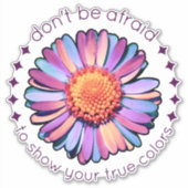 Cute Flower Paars Pink Blue Daisy Womens Bisexual Sticker (Voorkant)