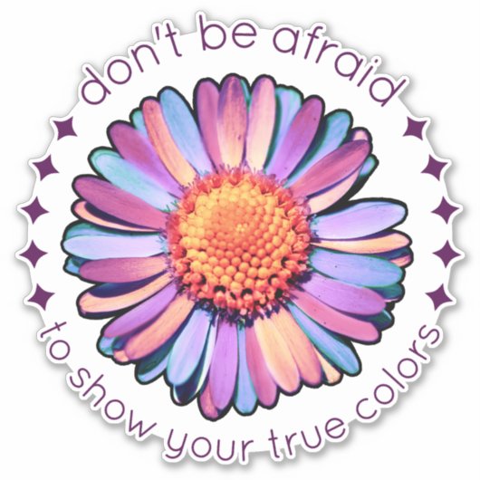 Cute Flower Paars Pink Blue Daisy Womens Bisexual Sticker (Voorkant)