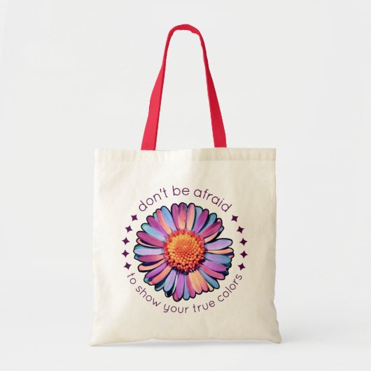 Cute Flower Paars Pink Blue Daisy Womens Bisexual Tote Bag (Voorkant)