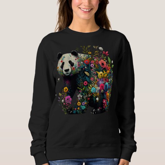 Cute Flower Panda on summer Floral Panda 1 Trui (Voorkant)