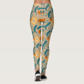 Cute  Flower Pattern Capri Leggins Leggings (Achterkant)
