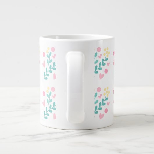 Cute flower pattern design grote koffiekop (Achterkant)