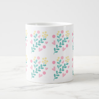 Cute flower pattern design grote koffiekop