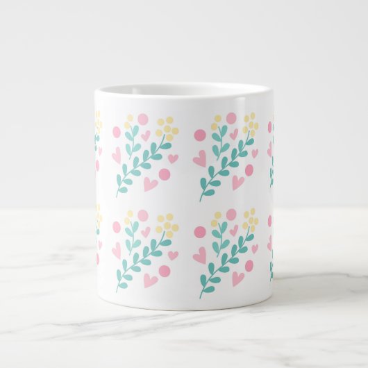 Cute flower pattern design grote koffiekop (Voorkant)