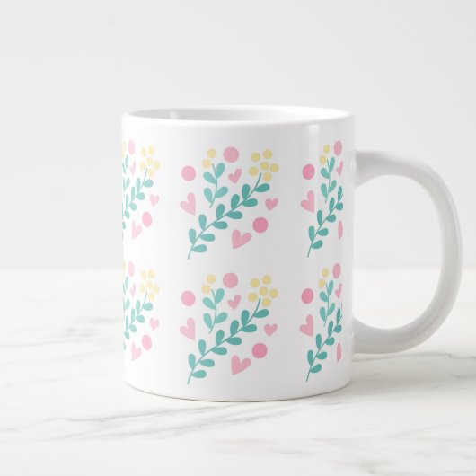 Cute flower pattern design grote koffiekop (Rechts)