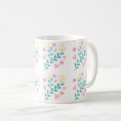 Cute flower pattern design koffiemok (Voorkant rechts)