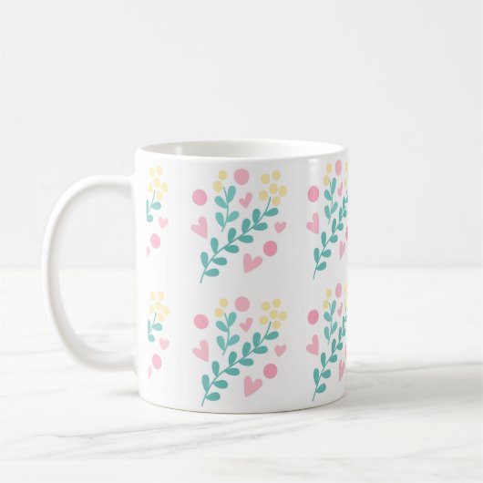 Cute flower pattern design koffiemok (Links)