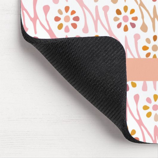 Cute Flower Pattern Earthy Boho Personalized Muismat (Hoek)