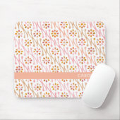 Cute Flower Pattern Earthy Boho Personalized Muismat (Met muis)