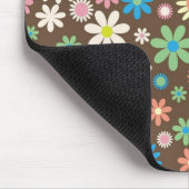 Cute Flower Power Pattern Brown Muismat (Hoek)
