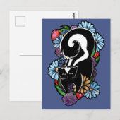 Cute Flower Skunk Briefkaart (Voorkant / Achterkant)