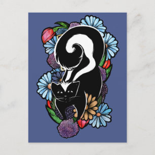 Cute Flower Skunk Briefkaart