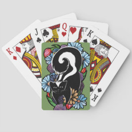 Cute Flower Skunk Pokerkaarten